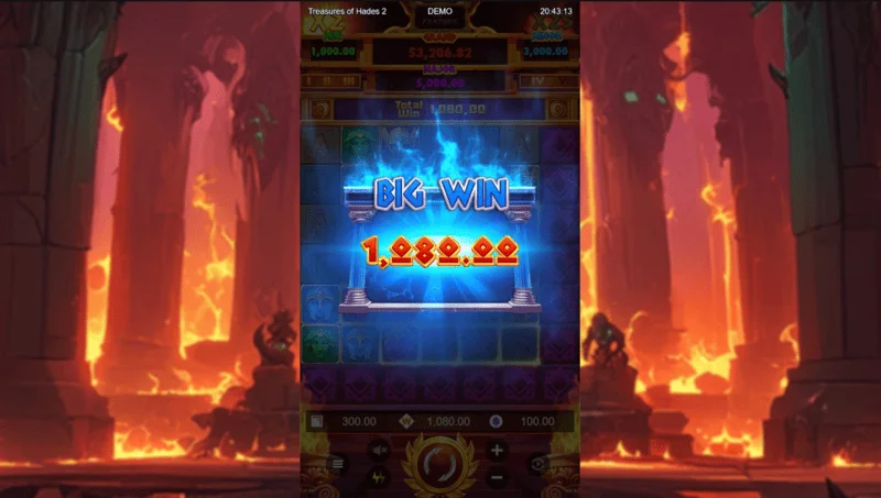 Treasures of Hades 2 — grande vitória na grade expandida 7x7 no slot da Rectangle Games